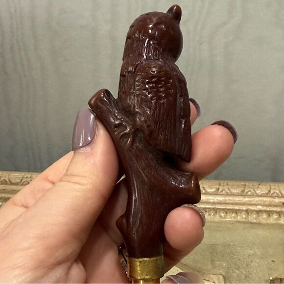 Vintage 70s Look Groovy Owl Figurine Brass Bottle Opener Adorable - Picture 7 of 16